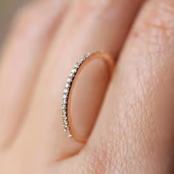 Single Row Zircon Couple Ring Rose Gold Plated Simple Niche High-end Ring Jewelry Gift - gold, 10