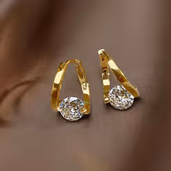 &quot;korean Geometric Zircon Micro-inlaid Earrings: Versatile, Elegant, Women&apos;s Ear Buckles&quot; - gold,black, Zirconia Earrings