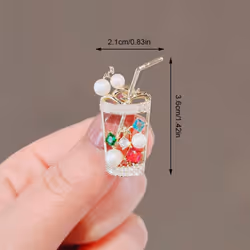 Women Fashion Rhinestone Metal Lapel Pins Small Brooch Pin Flower Animal Bow Brooches - B