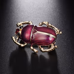 Vintage Lady Beetle Enamel Animal Insect Brooch Pin Women Scarf Party Jewelry - purple