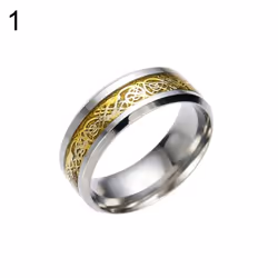 Stylish Men Titanium Steel Smooth Surface Wedding Band Finger Ring Jewelry Gift - golden,golden, US 6