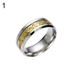 Stylish Men Titanium Steel Smooth Surface Wedding Band Finger Ring Jewelry Gift - golden,golden, US 6