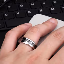 Stylish Men Titanium Steel Smooth Surface Wedding Band Finger Ring Jewelry Gift - golden,golden, US 6