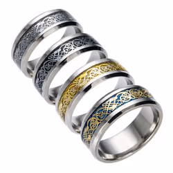 Stylish Men Titanium Steel Smooth Surface Wedding Band Finger Ring Jewelry Gift - golden,golden, US 6