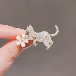 Women Fashion Rhinestone Metal Lapel Pins Small Brooch Pin Flower Animal Bow Brooches - C