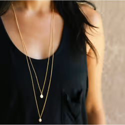 1 Pc Women Fashion Tassel Multi-layer Necklace Long Necklace Adjustable Necklace Jewelry Gifts - gold