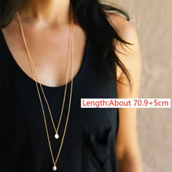 1 Pc Women Fashion Tassel Multi-layer Necklace Long Necklace Adjustable Necklace Jewelry Gifts - gold