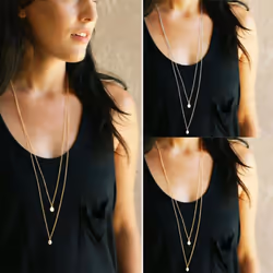 1 Pc Women Fashion Tassel Multi-layer Necklace Long Necklace Adjustable Necklace Jewelry Gifts - silver