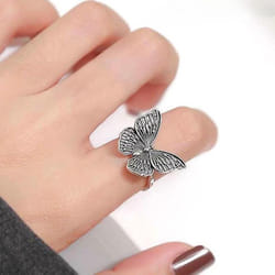 1pc Womens Butterfly Opening Finger Ring