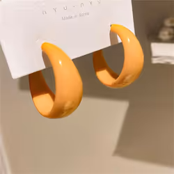 Fashion Acrylic Hoop Earrings For Women C-shaped Earring Big Round Circle Statement Simple Earring Wild Jewelry - yellow