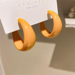 Fashion Acrylic Hoop Earrings For Women C-shaped Earring Big Round Circle Statement Simple Earring Wild Jewelry - yellow