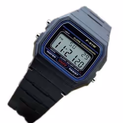 Men Stainless Steel Band Lcd Digital Wrist Black Watch Sport Square Quartz Watches