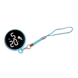 Student Pendant Watch Waterproof Led Digital Electronic Time Display Mirror Keychain With Hanging Rope Watch - lake blue