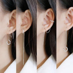 Fashionable Women&apos;s Long Tassel Ear Line Wave Ear Clip