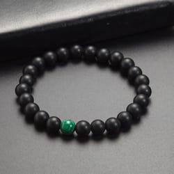 Malachite Bracelets Women Men Natural Stone Beads Bracelet Round Diabetes Relief Bracelet Lucky Jewelry Gift - frosted stone