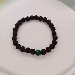 Malachite Bracelets Women Men Natural Stone Beads Bracelet Round Diabetes Relief Bracelet Lucky Jewelry Gift - frosted stone