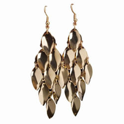 Women Waterdrop Disks Charms Long Dangle Eardrop Earrings Jewelry Gift - golden