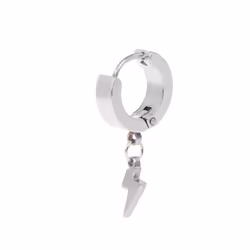 1pc Punk Earrings Fashion Lightning Pendant Personality Male Women Men Jewelry Titanium Steel - silver
