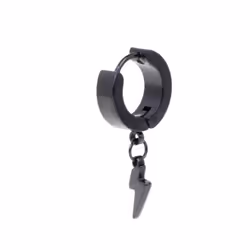 1pc Punk Earrings Fashion Lightning Pendant Personality Male Women Men Jewelry Titanium Steel - silver