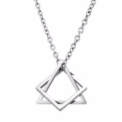 Geometry Interlocking Square Triangle Male Pendant For Men Women Unisex Alloy Modern Trendy Geometric Stacking Streetwear Nec ...