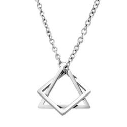 Geometry Interlocking Square Triangle Male Pendant For Men Women Unisex Alloy Modern Trendy Geometric Stacking Streetwear Necklace - as the picture, 1