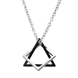 Geometry Interlocking Square Triangle Male Pendant For Men Women Unisex Alloy Modern Trendy Geometric Stacking Streetwear Necklace - as the picture, 4