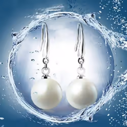 Fashion Ladies Silver Plated Faux Pearls Hook Dangle Stud Earrings Eardrops