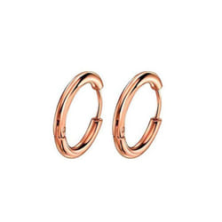 Unisex Hoop Earrings Gold Silver Color Colorful Round Ear Rings For Women Men Ear Clips European Hoops Earring - rose gold, 14mm
