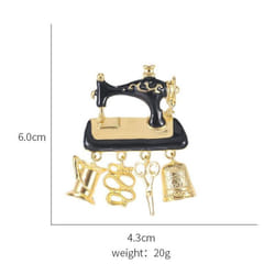Vintage Style Sartorius Sewing Machine Brooch Pins In Gold Color Plated