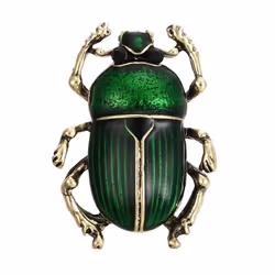 Vintage Lady Beetle Enamel Animal Insect Brooch Pin Women Scarf Party Jewelry - green