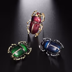 Vintage Lady Beetle Enamel Animal Insect Brooch Pin Women Scarf Party Jewelry - green