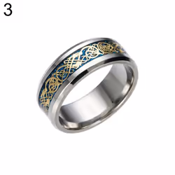 Stylish Men Titanium Steel Smooth Surface Wedding Band Finger Ring Jewelry Gift - blue,golden, US 11