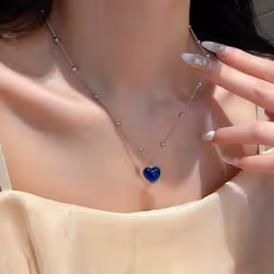 Shiny Heart Pendant Necklace Women&apos;s Exquisite Elegant Necklace Jewelry Gift