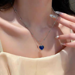 Shiny Heart Pendant Necklace Women&apos;s Exquisite Elegant Necklace Jewelry Gift