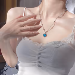 Shiny Heart Pendant Necklace Women&apos;s Exquisite Elegant Necklace Jewelry Gift