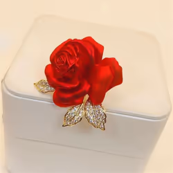 Temperament Red Rose Brooch High-end Suit Accessories Pins Design Brooches