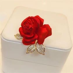 Temperament Red Rose Brooch High-end Suit Accessories Pins Design Brooches