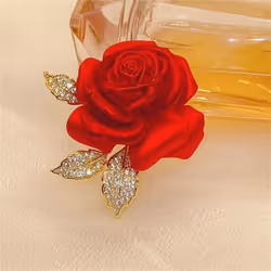 Temperament Red Rose Brooch High-end Suit Accessories Pins Design Brooches