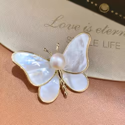 1pc Luxury White Butterfly Brooch Delicate Insect Pin Ladies Party Favor - white