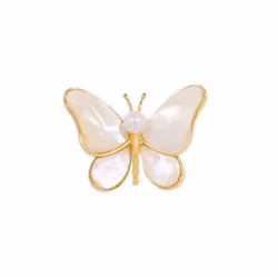 1pc Luxury White Butterfly Brooch Delicate Insect Pin Ladies Party Favor - white
