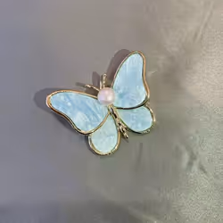1pc Luxury White Butterfly Brooch Delicate Insect Pin Ladies Party Favor - blue
