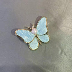 1pc Luxury White Butterfly Brooch Delicate Insect Pin Ladies Party Favor - blue