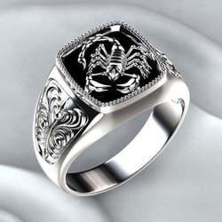 Scorpio Embossed Stainless Steel Ring Fashion Punk Men Scorpion Anniversary Ring Jewelry For Male Friend Gift - silver, No.12