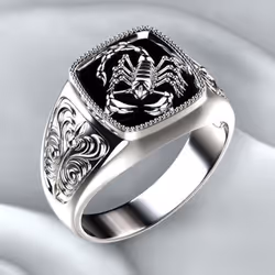 Scorpio Embossed Stainless Steel Ring Fashion Punk Men Scorpion Anniversary Ring Jewelry For Male Friend Gift - silver, No.12