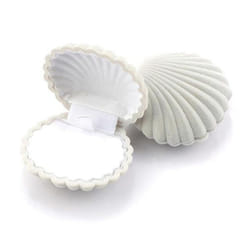 Shell Shape Velvet Jewelry Box Wedding Engagement Ring Box for Earrings Necklace Bracelet Display Gift Box Holder Storage - Grey