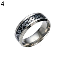 Stylish Men Titanium Steel Smooth Surface Wedding Band Finger Ring Jewelry Gift - black,silver, US 10