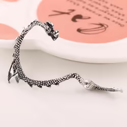 1pcs The New Earrings Women Men Punk Ear Cuff Dragon Earrings Jewelry - silver