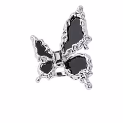 Black Butterfly Iron Bone Fun Exaggerated Adjustable Ring