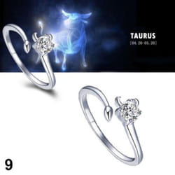 Men Women Constellations Adjustable Opening Ring Birthday Gift