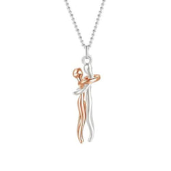 Hip Hop Embrace Couple Pendant Necklace Adjustable Length Him Her Hugging Pendant Necklace Anniversary Jewelry Valentine Day Gift - rose gold
